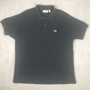 Lacoste Polo Shirt Mens Size 2XL XXL FR 7 Black Classic Fit Short Sleeve Logo